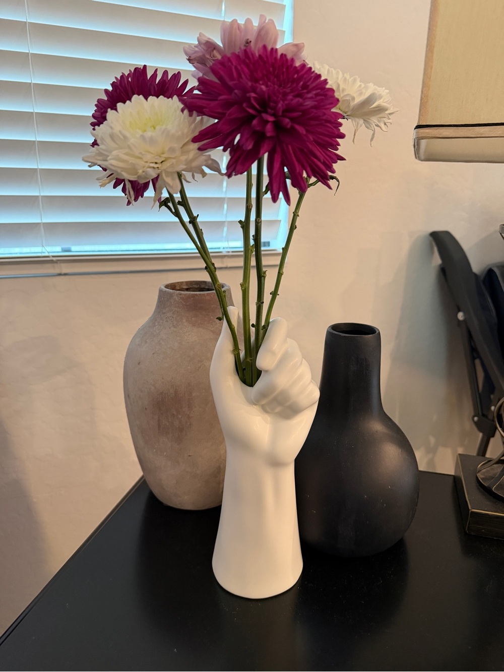 ✨World Market - Modern White Ceramic Hand Vase – Sculptural Home Accent